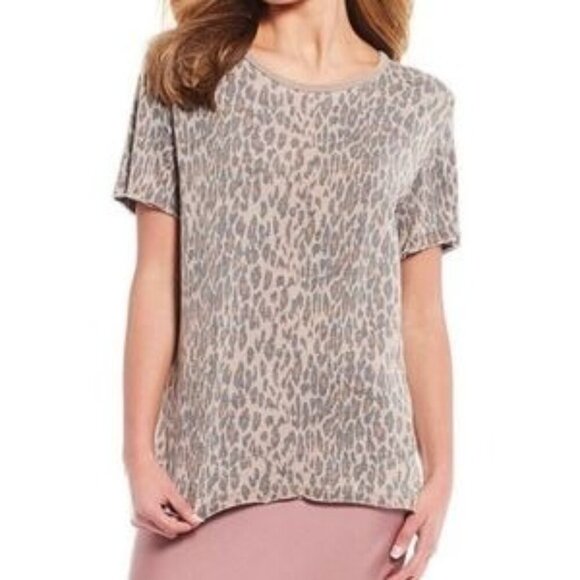 Free People Tourist Blush Leopard Print T-shirt - Picture 3 of 9